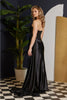 Nox Anabel E1237 Cowl Neck Bustier Slit Classy Prom Long Evening Dress