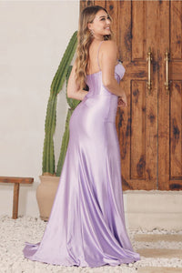 Nox Anabel E1242 Side Cape Spaghetti Straps Formal Evening Gown