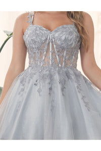 Nox Anabel H784 Lace Applique A-line Spaghetti Straps Homecoming Dress