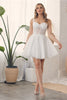 Nox Anabel H784 Lace Applique A-line Spaghetti Straps Homecoming Dress - WHITE / 00