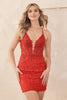 Nox Anabel K787 Lace Applique Open Back Embellished Homecoming Dress - RED