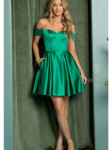 Emerald Bridesmaid Dresses-Inexpensive Nox Anabel R773 Off-Shoulder