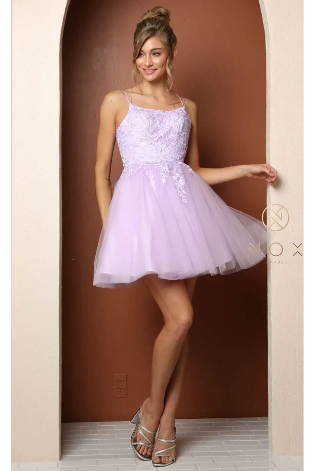 Nox Anabell T718 Short A-Line Gown – Chic and Flirty for Special Occasions - Lilac / 4 - Dress