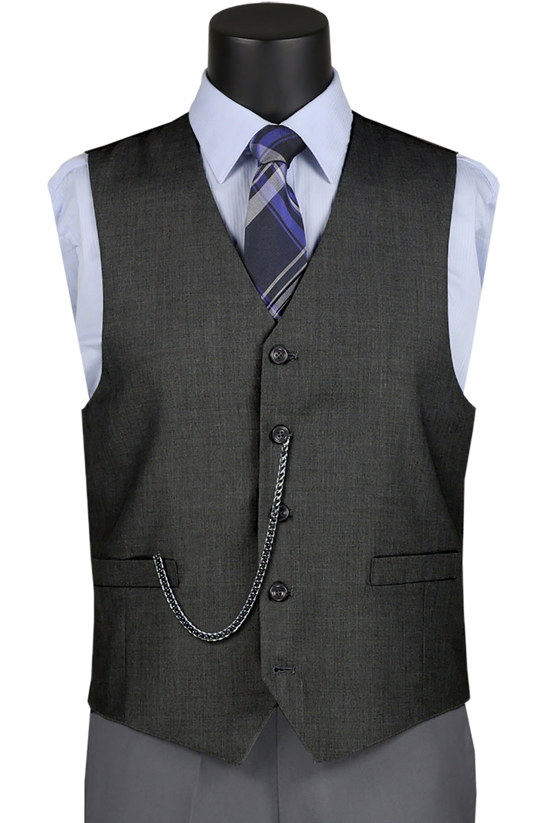 Chaleco de traje básico para hombre en gris carbón