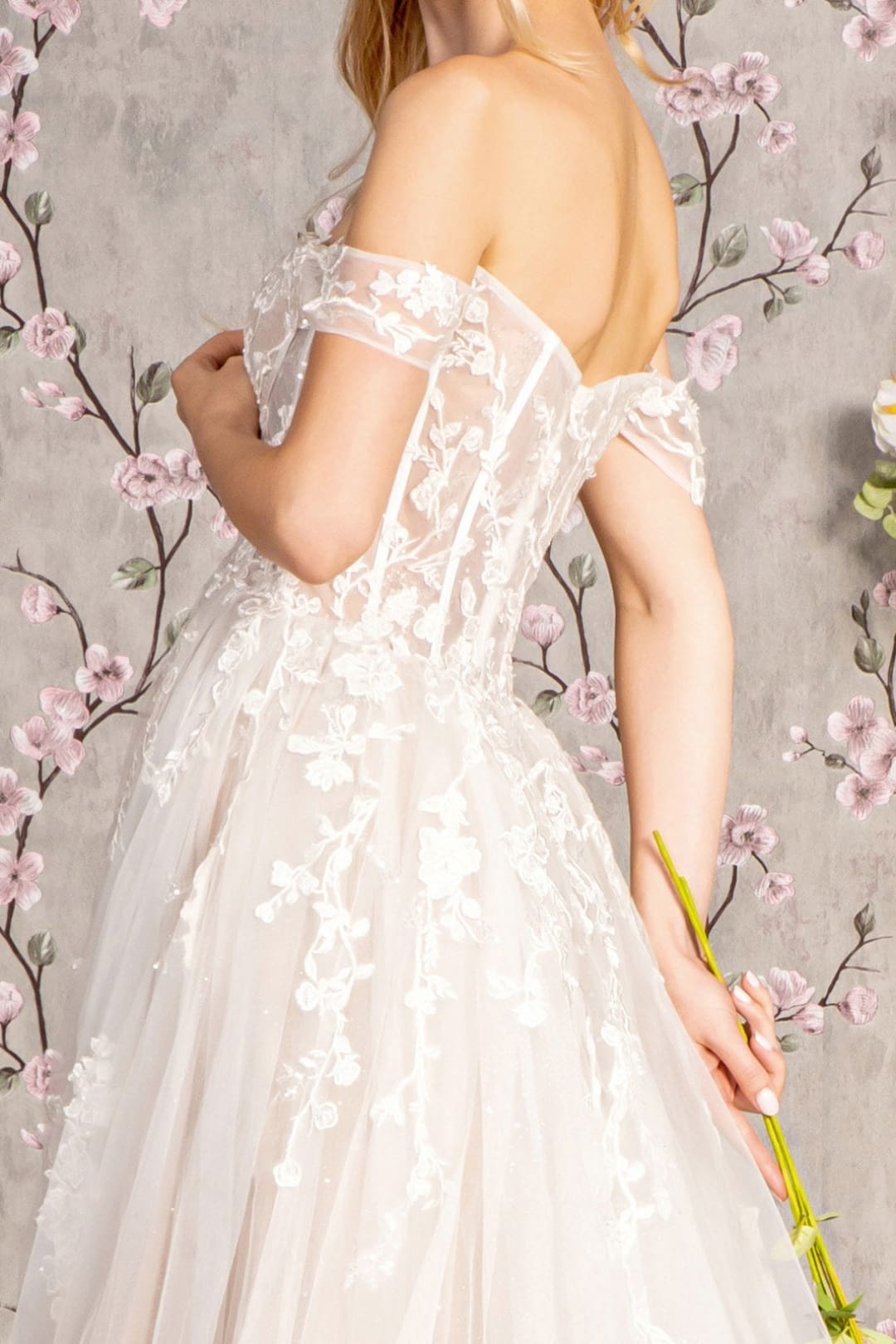 Off Shoulder A-line Slit Bridal Gown by GLS Gloria GL3429 - Long Formal Dresses