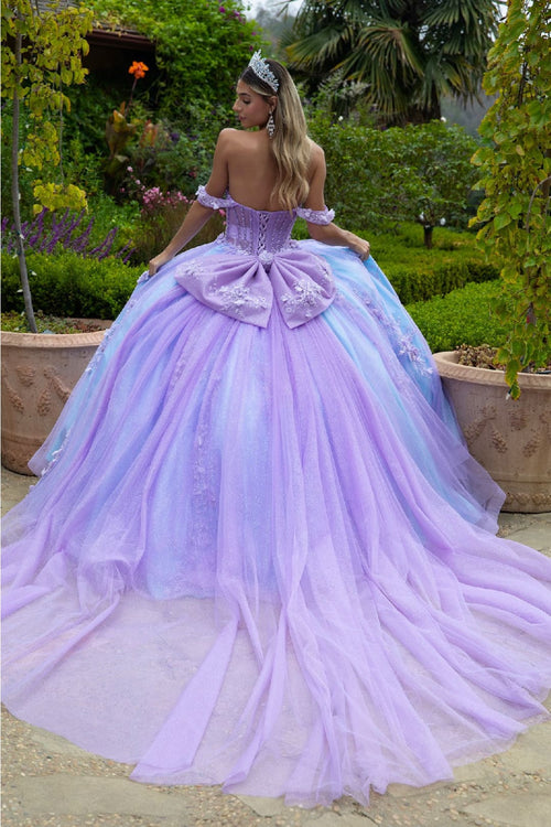 Off Shoulder Bow Ball Gown by GLS Gloria GL3576 - Quinceanera Dresses
