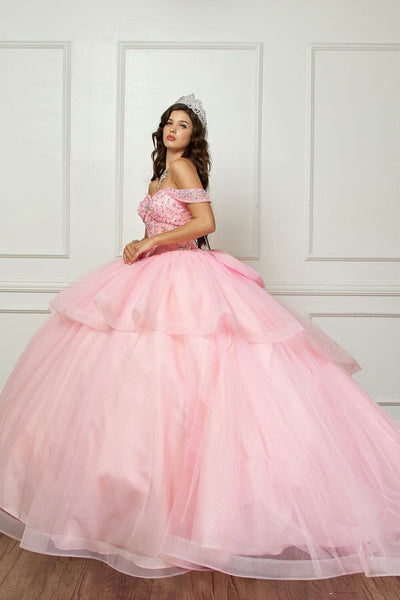 Off Shoulder Bow Ball Gown by Bella Princess PQ1063