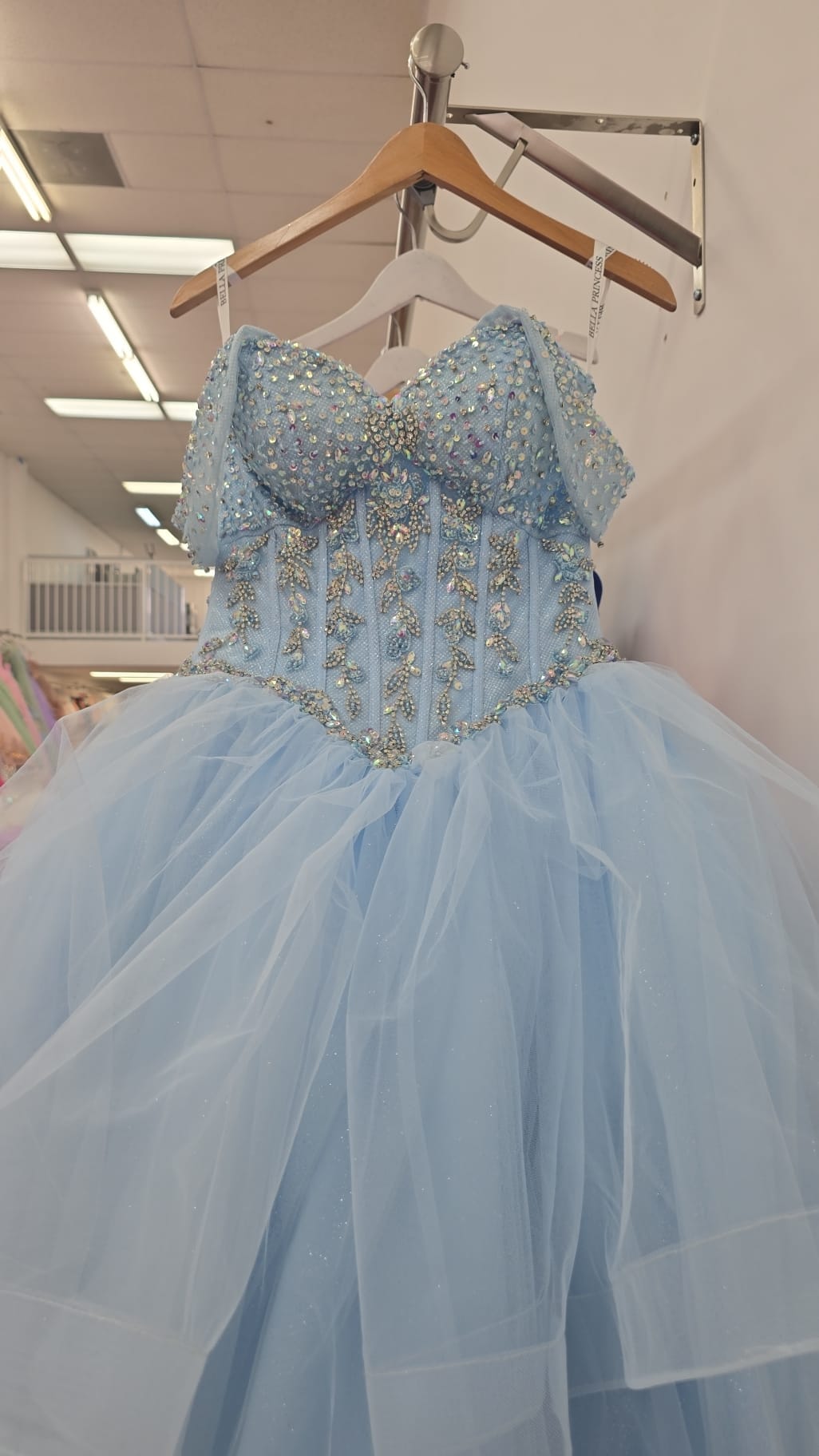 Off Shoulder Bow Ball Gown by Bella Princess PQ1063