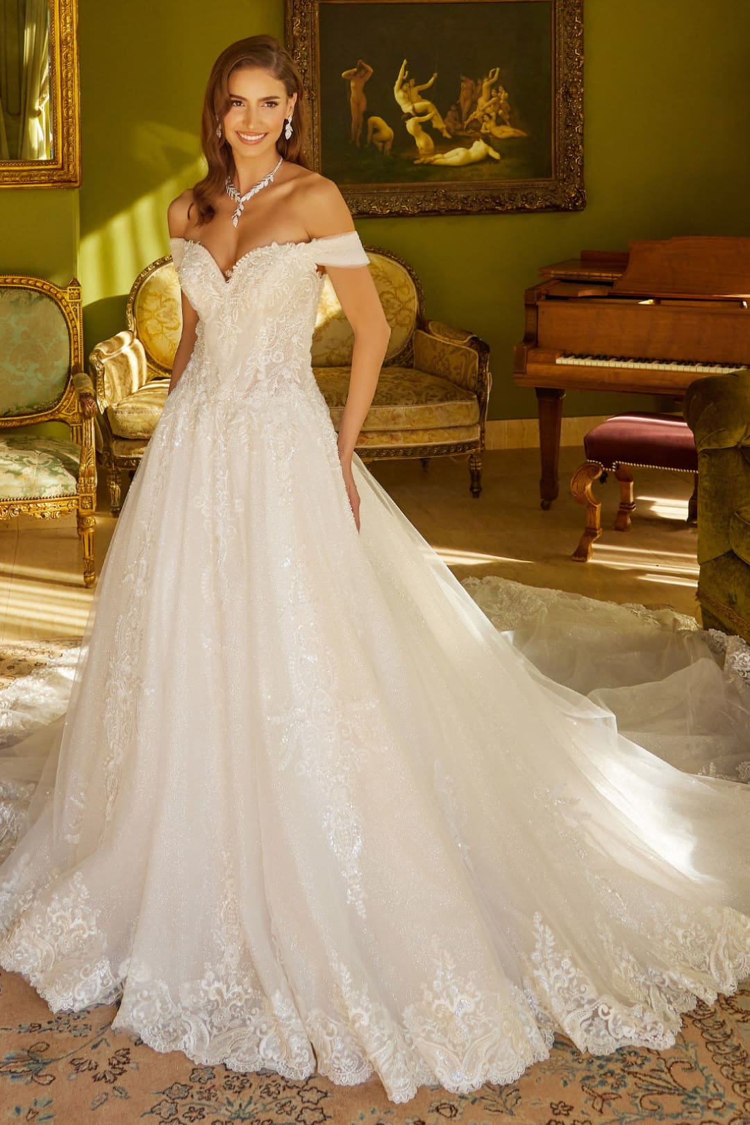 Off Shoulder Bridal Gown by GLS Gloria GL3534 - XS / Ivory - Long Formal Dresses