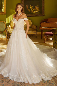 Off Shoulder Bridal Gown by GLS Gloria GL3534 - XS / Ivory - Long Formal Dresses