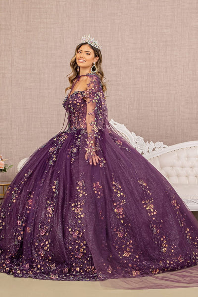 Off Shoulder Cape Ball Gown by Elizabeth K GL3171 - Quinceanera Dresses