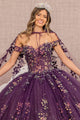 Off Shoulder Cape Ball Gown by Elizabeth K GL3171 - Quinceanera Dresses