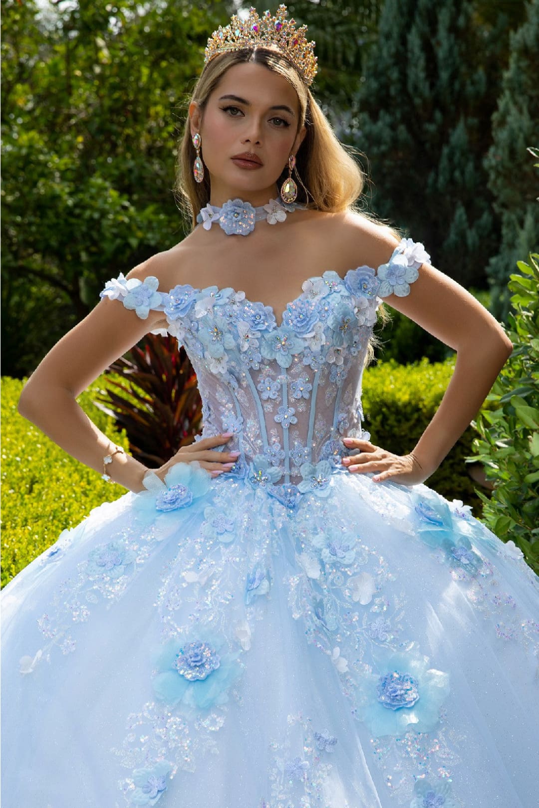 Off Shoulder Cape Ball Gown by GLS Gloria GL3611 - Quinceanera Dresses