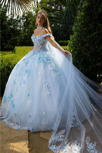 Off Shoulder Cape Ball Gown by GLS Gloria GL3611 - Quinceanera Dresses