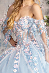 Off Shoulder Cape Sleeve Ball Gown by GLS Gloria GL3468 - Quinceanera Dresses
