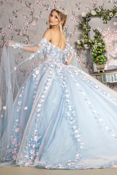 Off Shoulder Cape Sleeve Ball Gown by GLS Gloria GL3468 - Quinceanera Dresses