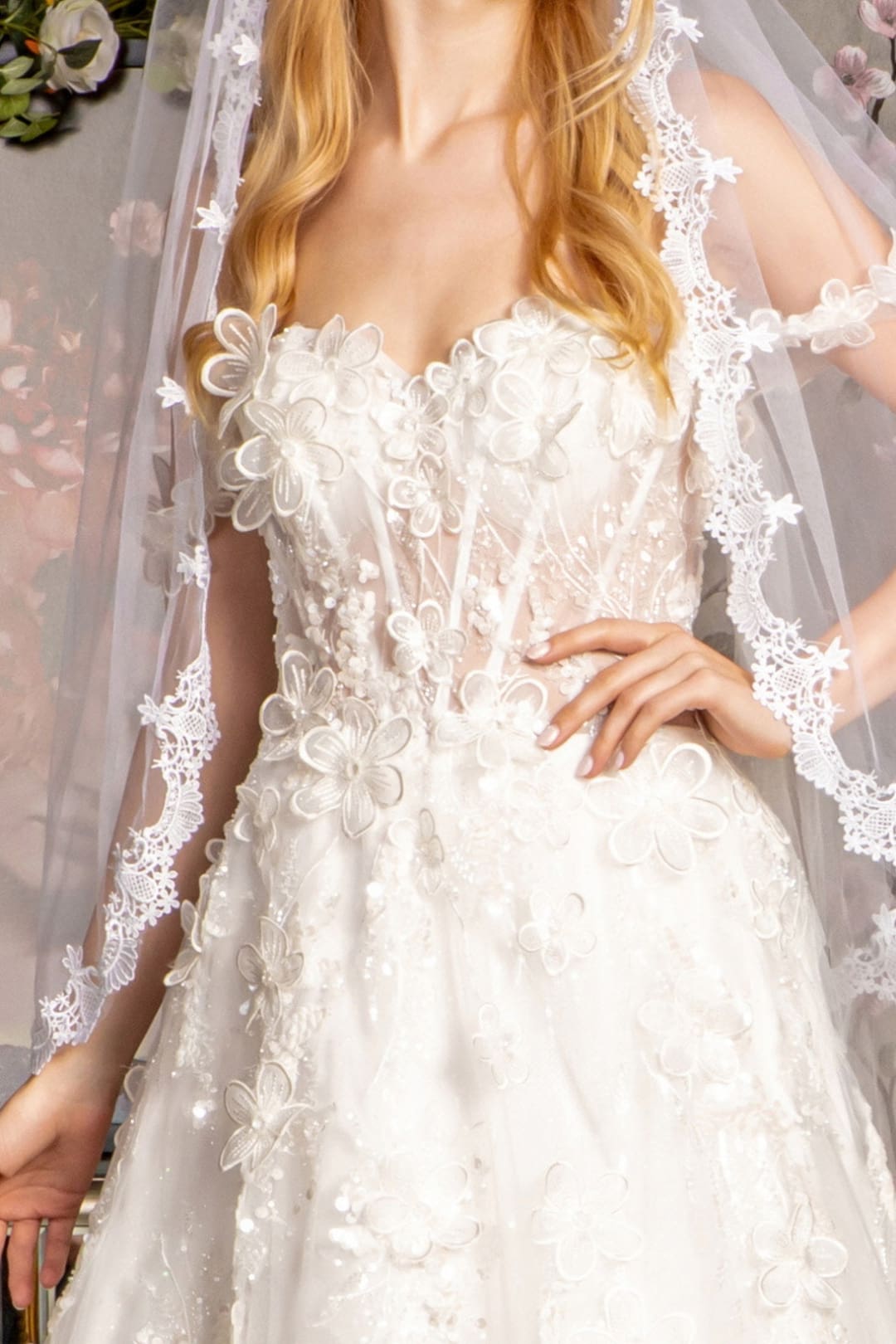 Off Shoulder Cape Sleeve Bridal Gown by GLS Gloria GL3448 - 2XL / Ivory - Long Formal Dresses