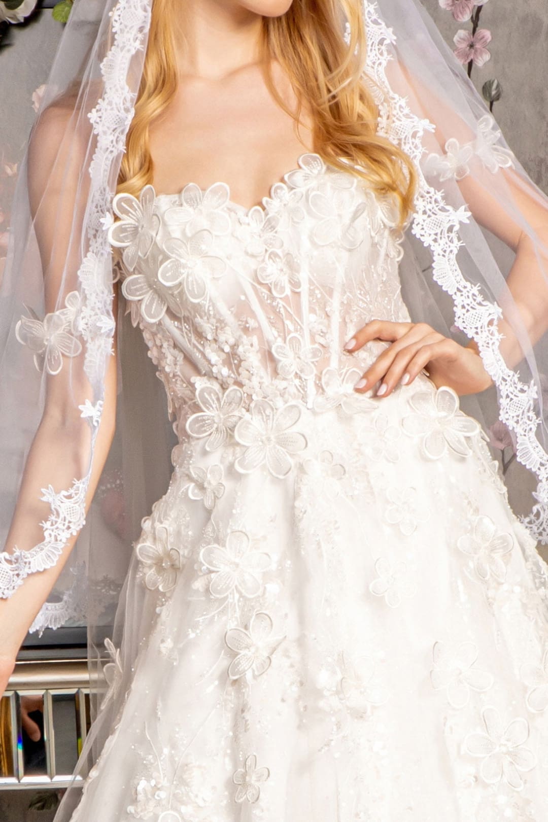 Off Shoulder Cape Sleeve Bridal Gown by GLS Gloria GL3448 - M / Ivory - Long Formal Dresses