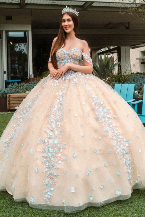 Off Shoulder Corset Ball Gown by GLS Gloria GL3504 - Quinceanera Dresses