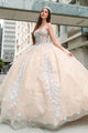 Off Shoulder Corset Ball Gown by GLS Gloria GL3504 - XS / Champagne/Multi - Quinceanera Dresses