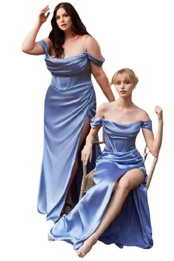Off-Shoulder Corset Evening Gown 2025 Elegant Formal Dress - French Navy / 18 - Prom