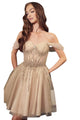 Off-Shoulder Corset Gown 2025 Elegant Evening Dress - Champagne / XXS - Prom