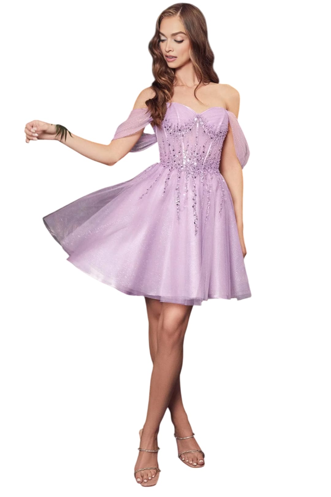 Off-Shoulder Corset Gown 2025 Elegant Evening Dress - Lavender / XXS - Prom