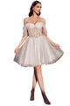 Off-Shoulder Corset Gown 2025 Elegant Evening Dress - Off White / XXS - Prom