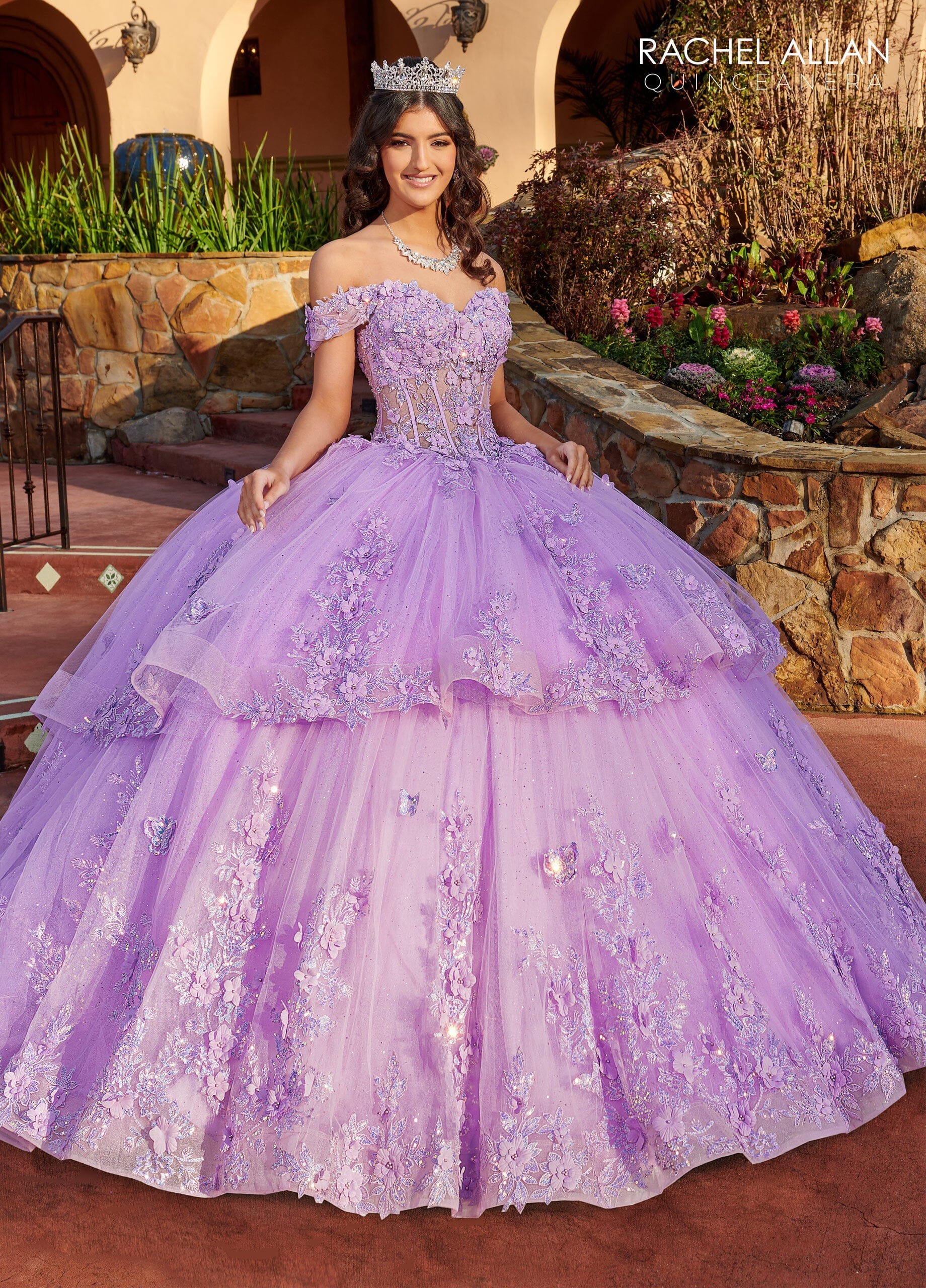 Rachel Allan RQ2179 Off Shoulder Corset Quinceanera Dress