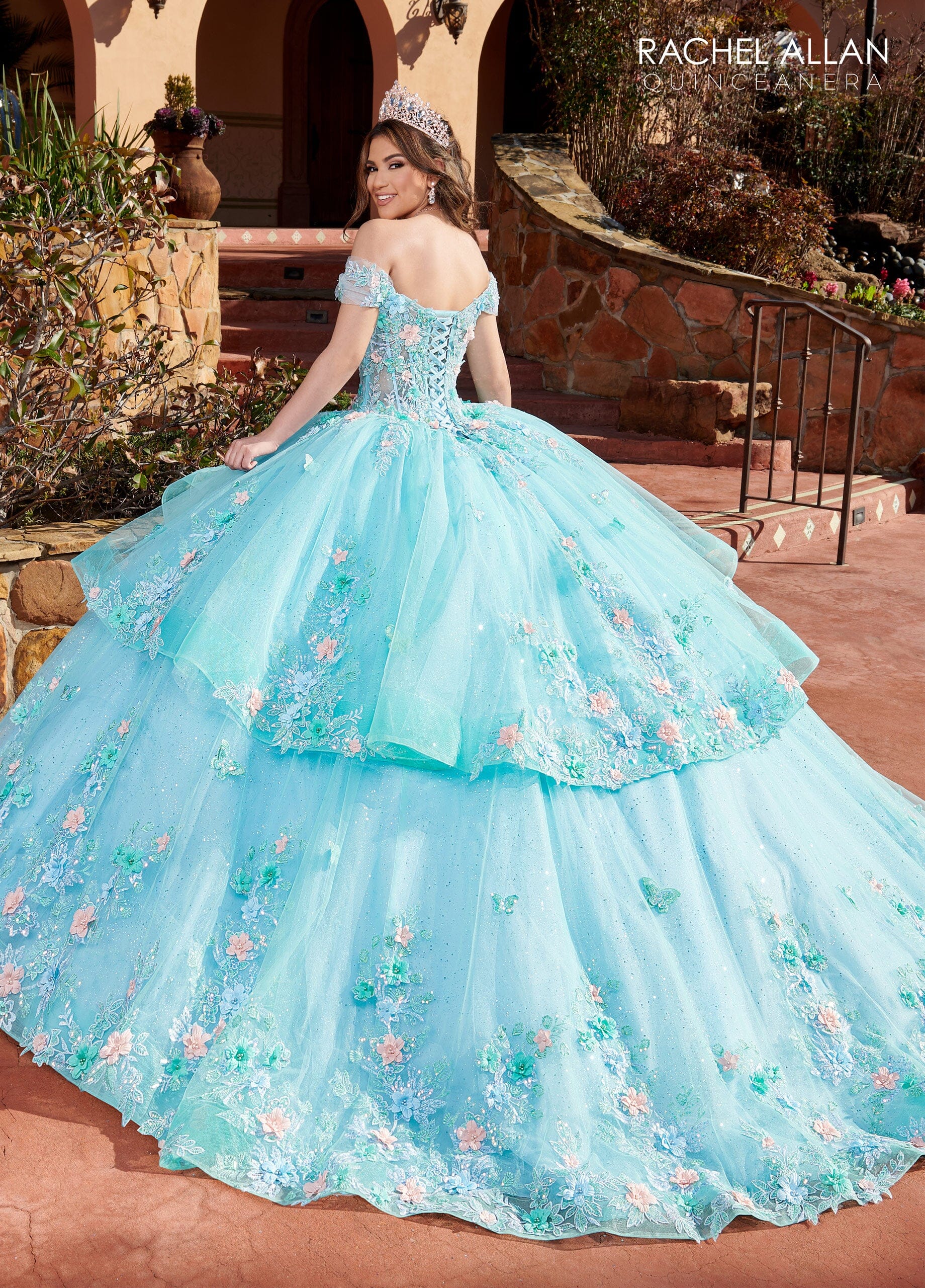 Rachel Allan RQ2179 Off Shoulder Corset Quinceanera Dress