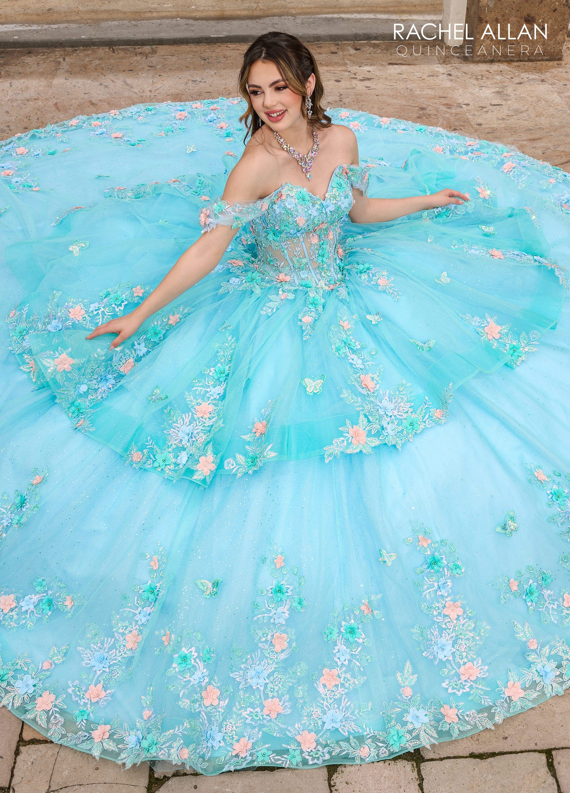 Rachel Allan RQ2179 Off Shoulder Corset Quinceanera Dress