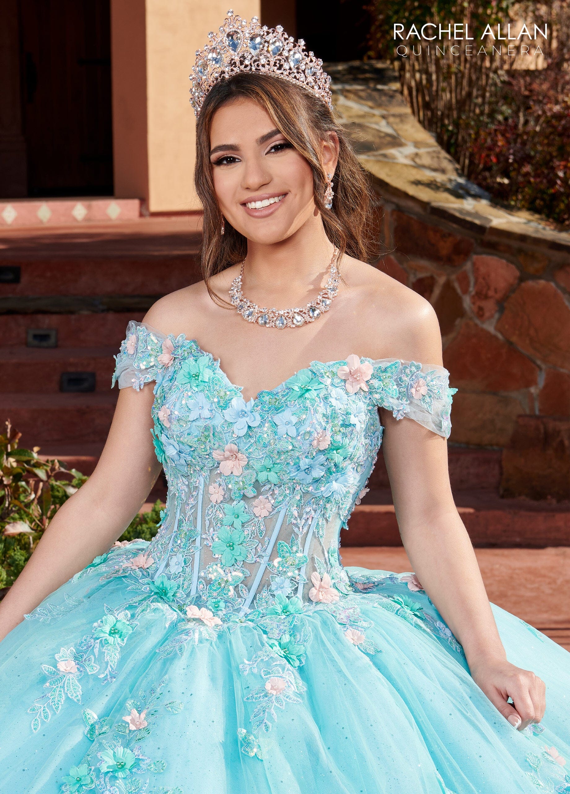 Rachel Allan RQ2179 Off Shoulder Corset Quinceanera Dress