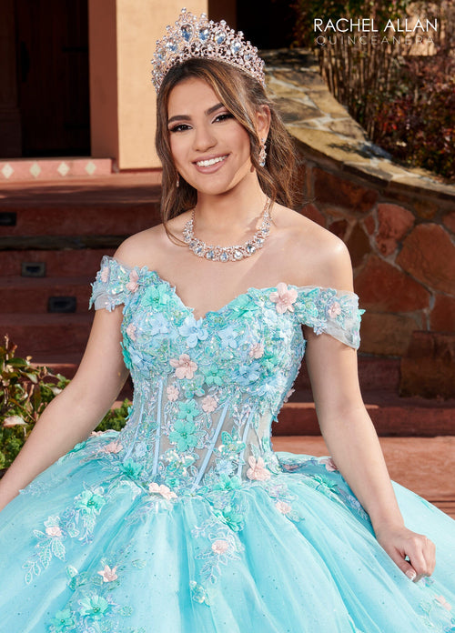 Rachel Allan RQ2179 Off Shoulder Corset Quinceanera Dress