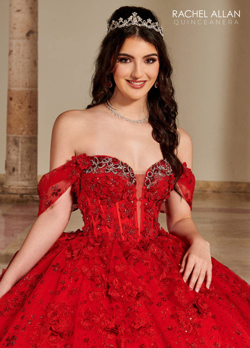 Rachel Allan RQ3122 Off Shoulder Corset Quinceanera Dress