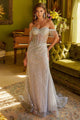 Off Shoulder Fringe Gown by GLS Gloria GL3559 - XS / Silver - Long Formal Dresses