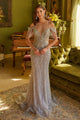 Off Shoulder Fringe Gown by GLS Gloria GL3593 - XS / Silver - Long Formal Dresses