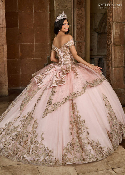 Rachel Allan RQ3129 Off Shoulder Fringe Quinceanera Dress