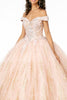 Off Shoulder Glitter Print Ball Gown by Elizabeth K GL2910 - Quinceanera Dresses