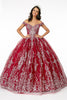 Off Shoulder Glitter Print Ball Gown by Elizabeth K GL2910-Quinceanera Dresses-ABC Fashion