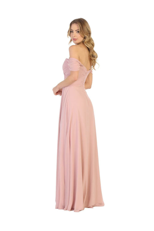 Off Shoulder Long Bridesmaid Dress