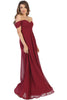 Off Shoulder Homecoming Gown - Burgundy / 4