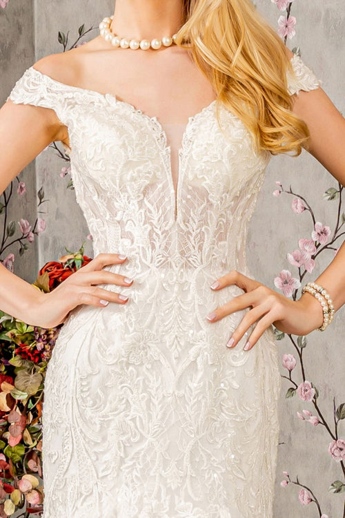 Off Shoulder Mermaid Wedding Dress by GLS Gloria GL3490 - Long Formal Dresses