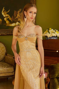 Off Shoulder Overskirt Gown by GLS Gloria GL3557 - Long Formal Dresses