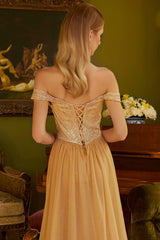 Off Shoulder Overskirt Gown by GLS Gloria GL3557 - Long Formal Dresses