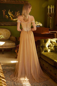 Off Shoulder Overskirt Gown by GLS Gloria GL3557 - Long Formal Dresses