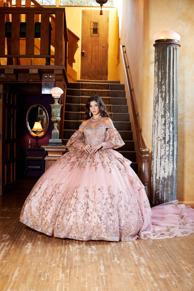 Off Shoulder Puff Sleeve Ball Gown by Bella Princess PQ1041