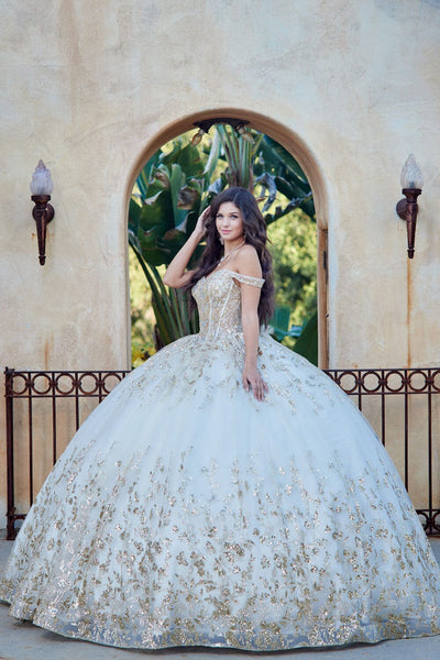 Off Shoulder Puff Sleeve Ball Gown by Bella Princess PQ1041