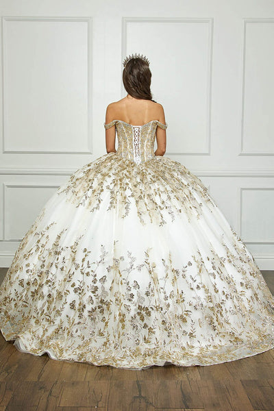 Off Shoulder Puff Sleeve Ball Gown by Bella Princess PQ1041