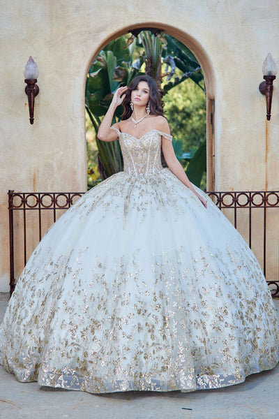 Off Shoulder Puff Sleeve Ball Gown by Bella Princess PQ1041