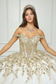 Off Shoulder Puff Sleeve Ball Gown by Bella Princess PQ1041